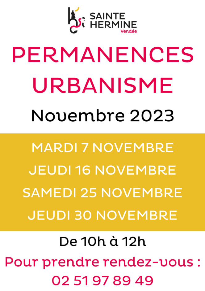 PERMANENCES URBANISME | NOVEMBRE 2023